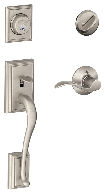 Schlage F Series F60VADDXACC619 Combination Lockset, Mechanical Lock, Lever Handle, Wave Design, Satin Nickel