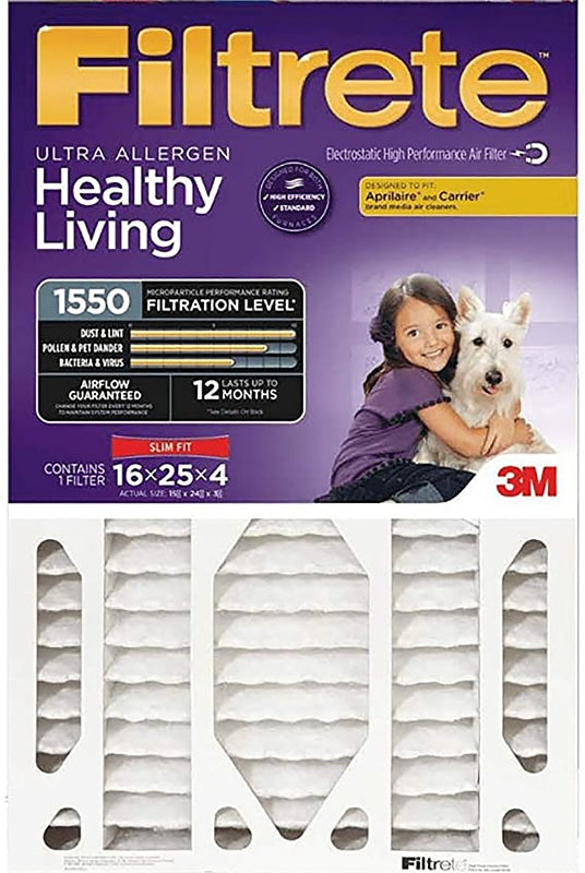 Filtrete NDP01-4S-4 Air Filter, 25 in L, 16 in W, 12 MERV, 1550 MPR, 4/PK