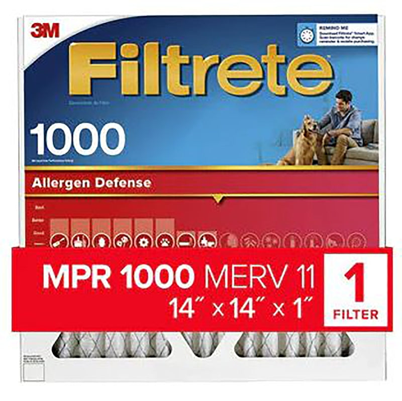 Filtrete AL11-4 Air Filter, 14 in L, 14 in W, 11 MERV, 1000 MPR, Polypropylene Frame