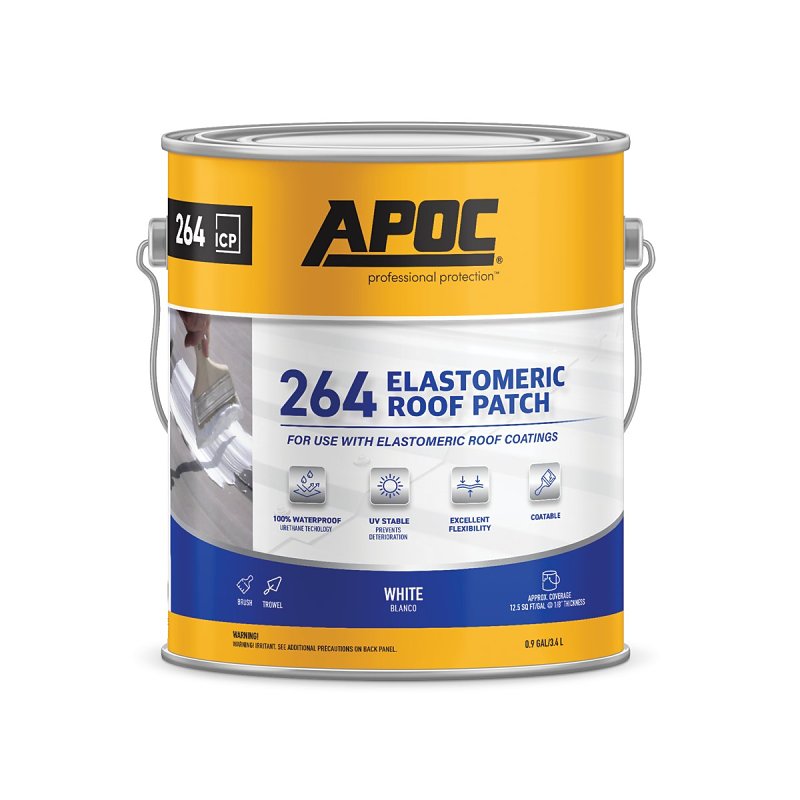 APOC AP-264 Series AP-2641 Elastomeric Roof Patch, White, Liquid, 1 gal, Pail