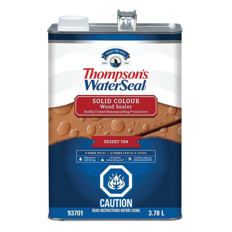 Thompson's WaterSeal THCP93701-16 Wood Sealer, Solid, Liquid, Desert Tan, 1 gal, Can