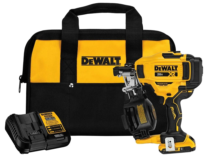 DeWALT DCN45RND1 Roofing Nailer Kit, Battery Included, 20 V, 2 Ah, 120 Magazine