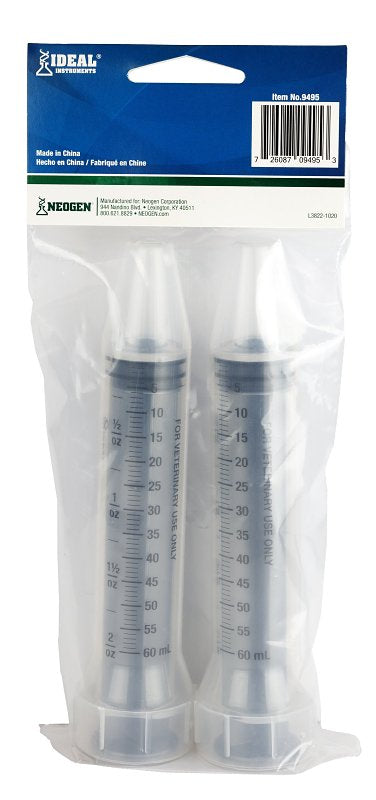 Ideal 9495 Disposable Syringe and Combo, 60 cc, Polypropylene