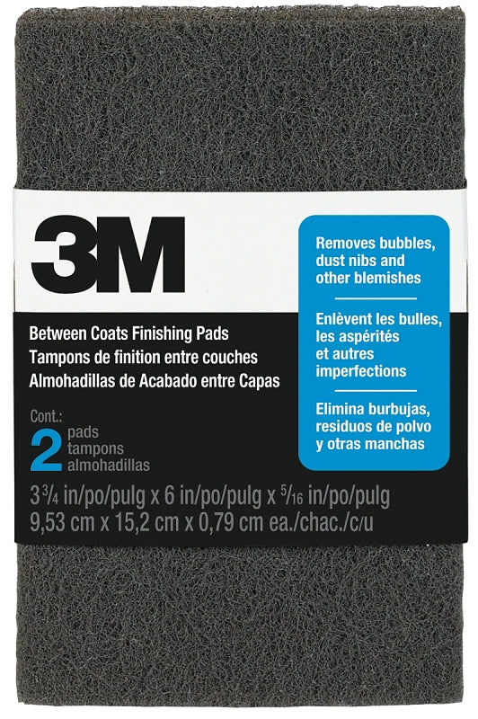 3M 10144NA Finishing Pad, 6 in L, 3-3/4 in W, Aluminum Oxide Abrasive