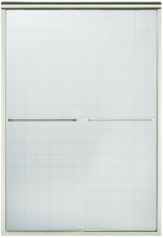 Sterling Finesse Series 5475-48N-G05 Shower Door, Clear Glass, Tempered Glass, Frameless Frame, Aluminum Frame