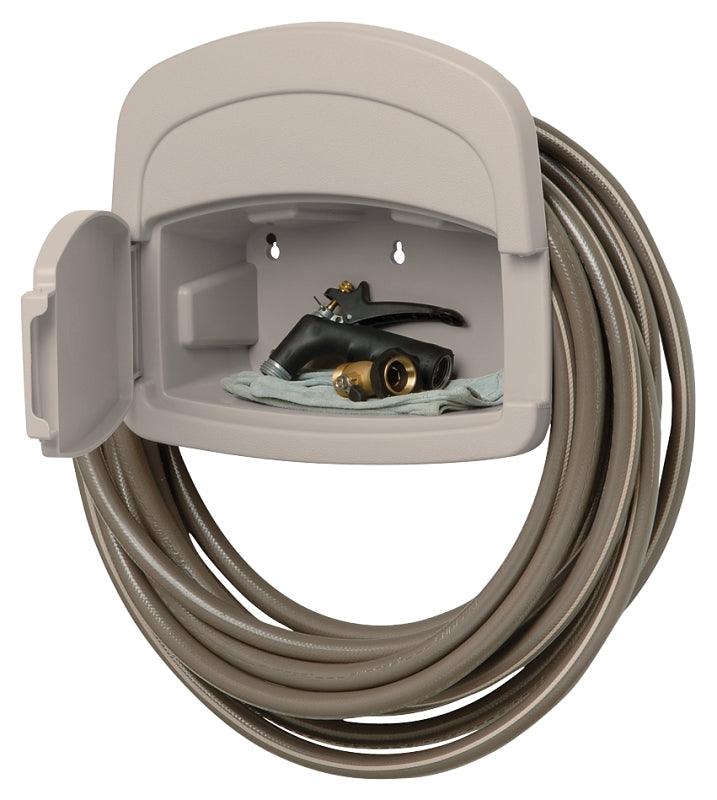 Suncast DHH150 Hose Hanger, 5/8 in Dia Hose, 150 ft Capacity, Resin, Light Taupe, Wall Mounting