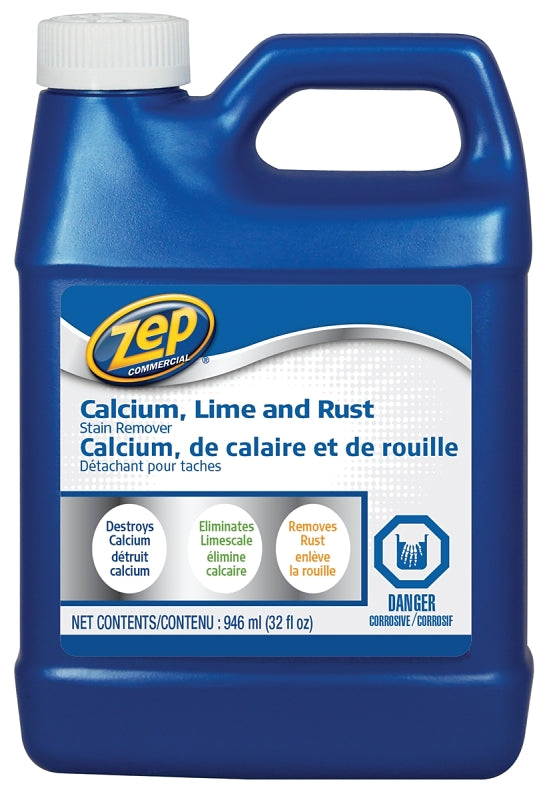 Zep CACAL32 Calcium/Lime/Rust Cleaner, 32 oz, Liquid, Pungent, Light Yellow