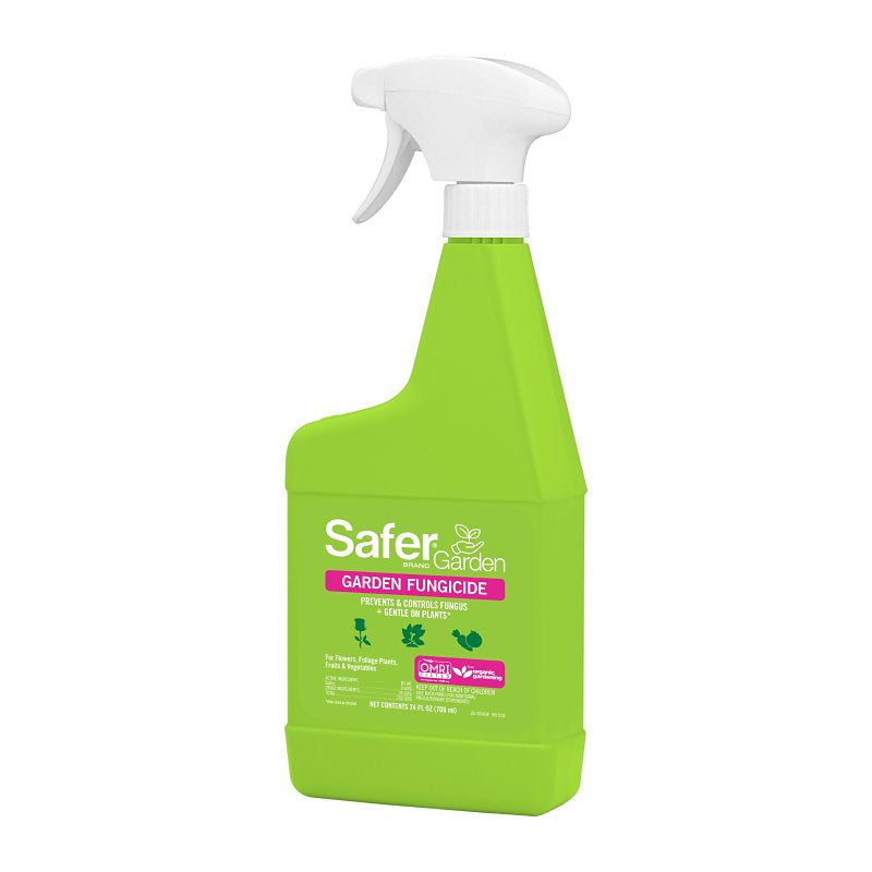 Safer SG5450 Garden Fungicide Spray, Liquid, Slight Sulfur, Brownish Yellow, 24 fl-oz Bottle