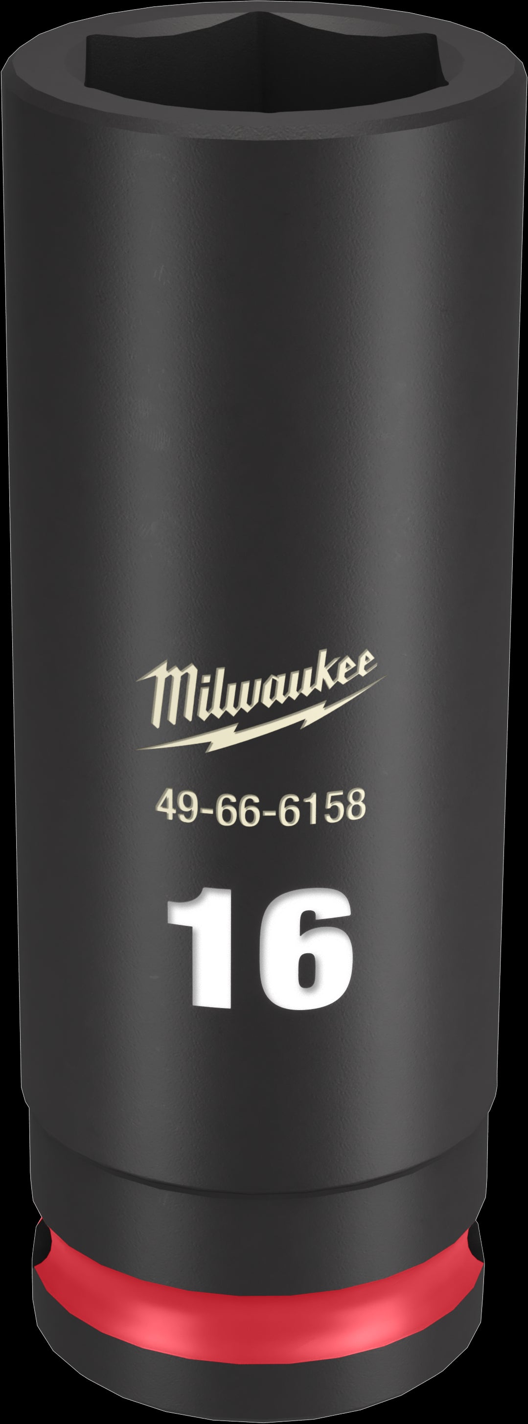 Milwaukee SHOCKWAVE Impact Duty Series 49-66-6158 Deep Impact Socket, 16 mm Socket, 3/8 in Drive, Square Drive, 6-Point