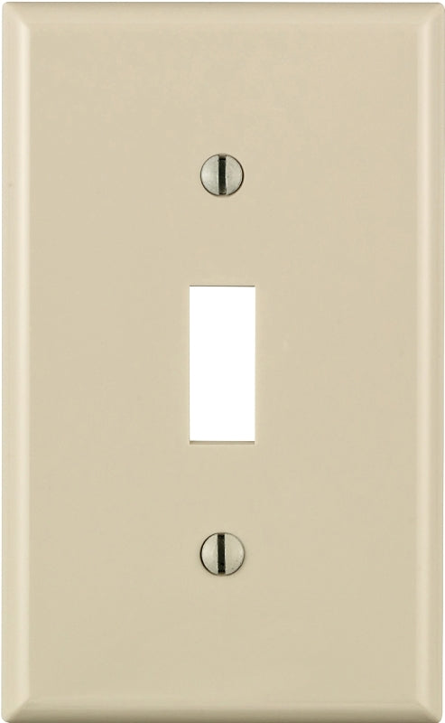 Leviton 024-80701-00T Wallplate, 4-1/2 in L, 2-3/4 in W, 1 -Gang, Nylon, Light Almond, Smooth