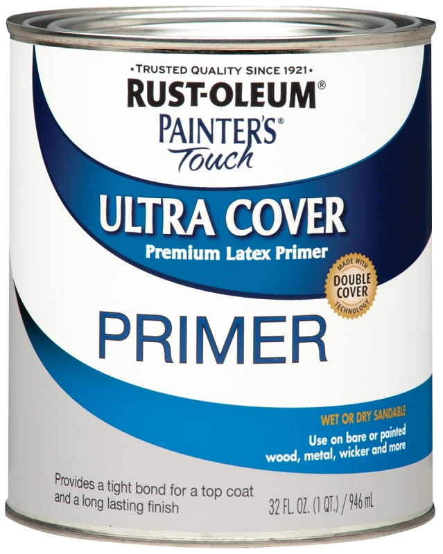 Rust-Oleum 1980502 Primer, Flat, Gray, 1 qt, Can