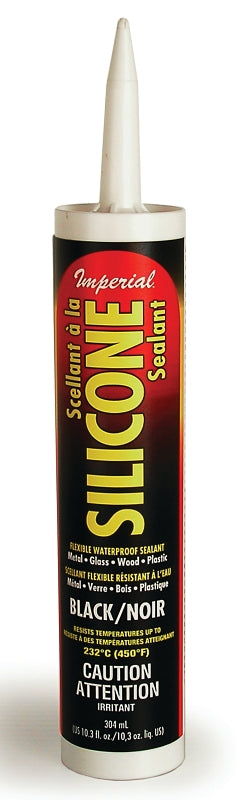 Imperial KK0202 Silicone Sealant, Paste, Black, 10.3 oz Cartridge