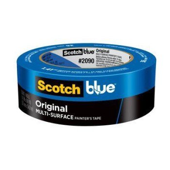 ScotchBlue 2090 Series 2090-1.5B Painter's Tape, 60 yd L, 1-1/2 in W, Crepe Paper Backing, Blue