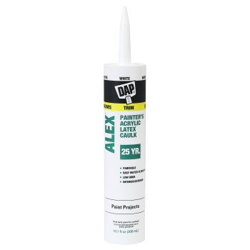 DAP 18670 Painter's Acrylic Latex Caulk, White, 40 to 100 deg F, 10.1 oz Cartridge