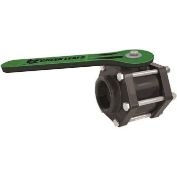 Green Leaf V300FP Ball Valve, 3 in Connection, Female NPT, 100 psi Pressure, Manual Actuator, Polypropylene Body