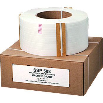 Nifty Wrapper SSP508HD Strapping Coil, 7200 ft L, 1/2 in W, 0.025 Thick Material, Polypropylene, White