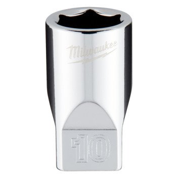 Milwaukee 45-34-9036 Socket, 10 mm Socket, 1/4 in Drive, 6-Point, Chrome Vanadium Steel, Chrome