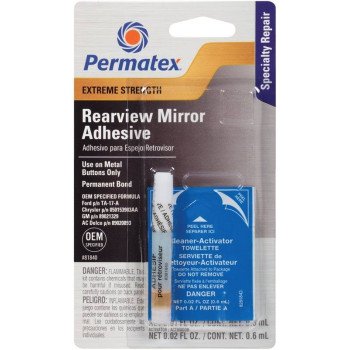 Permatex 81840 Rearview Mirror Adhesive, Liquid, Irritating, Yellow, 0.01 oz