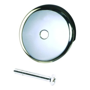 Plumb Pak PP826-10 Tub Face Plate, Metal, Silver, Chrome, Specifications: Threaded Connection, For: Bath Drains