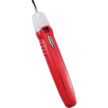 Gardner Bender GCV-3206 Probe and Continuity Tester with Screwdriver Tip, 12 to 250 VAC/VDC, LED Display, Functions: Voltage, Red
