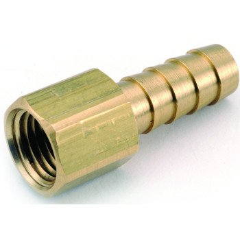 Anderson Metals 129F Series 757002-0608 Hose Adapter, 3/8 in, Barb, 1/2 in, FPT, Brass