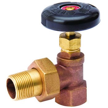 B & K 109-313 Steam Radiator Valve, Angled, Brass, Gray