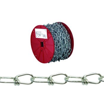 Campbell PD0722087 Loop Chain, #2/0, 50 ft L, 255 lb Working Load, Low Carbon Steel, Yellow Poly-Coated