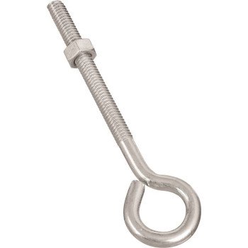 National Hardware N221-234 Eye Bolt, 5/16-18 Thread, 3 in L Thread, 3/4 in ID Dia Eye, 3.72 in L Shank, Steel, Zinc