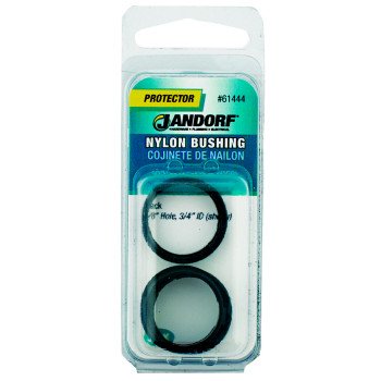 Jandorf 61444 Conduit Bushing, Nylon, Black, 3/4 in Dia Panel Hole, 1/4 in Thick Panel