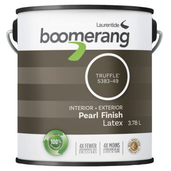 Boomerang 5383 Series 5383-49L19 Interior Paint, Eggshell, Truffle, 1 gal, 430 sq-ft Coverage Area