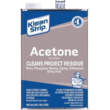 Klean Strip GAC18 Acetone Thinner, Liquid, Characteristic Ketone, Sweet Pungent, Clear, 1 gal, Can