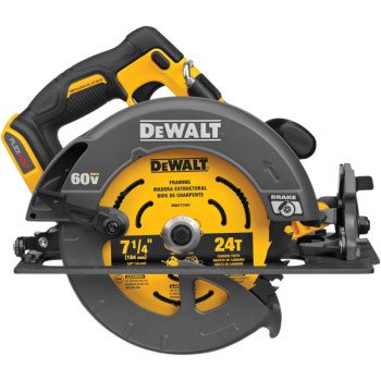 DEWALT DCS578B Brushless Circular Saw with Brake, Tool Only, 60 V, 7-1/4 in Dia Blade, 57 deg Bevel, 2-9/16 in D Cutting