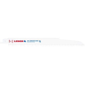 Lenox 20558B956R Reciprocating Saw Blade, Applicable Materials: Non-Ferrous Metal, Wood, 3/4 in W, 9 in L, 6 TPI