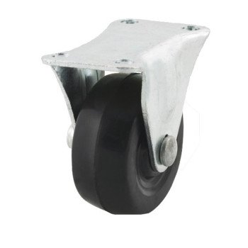 Dh Casters C-GD25RR Rigid Caster, 2-1/2 in Dia Wheel, 1-1/8 in W Wheel, Rubber Wheel, 100 lb