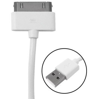 Zenith PM1002U30 Lightning Classic Cable, USB, White, 3 ft L