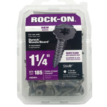 Rock-On 23301 Screw, #9 Thread, 1-1/4 in L, Serrated Thread, Flat Head, Star Drive, Steel, Zinc Green, 185 PK