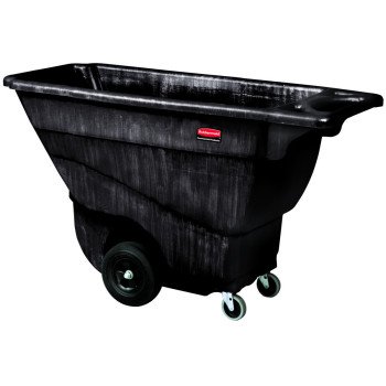 Rubbermaid FG9T1400BLA Tilt Truck, 850 lb Load, 13.5 cu-ft, 4-Caster, Black, 57-3/8 in OAL, 26-7/8 in OAW