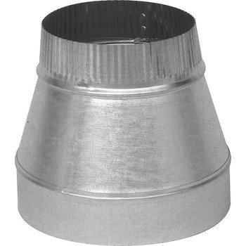 Imperial GV0808-A Short Duct Reducer, 6 in L, 30 Gauge, Galvanized Steel