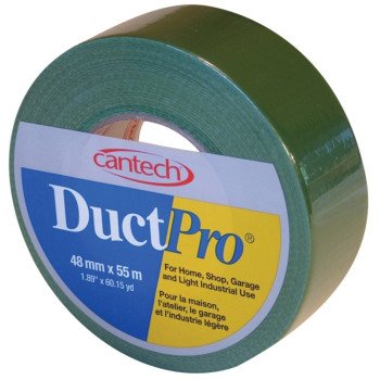 Cantech DUCTPRO 39707 Duct Tape, 55 m L, 48 mm W, Polyethylene Backing, Green