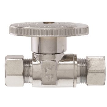 Plumb Pak PP20064LF Shut-Off Valve, 3/8 x 3/8 in Connection, Compression, Brass Body