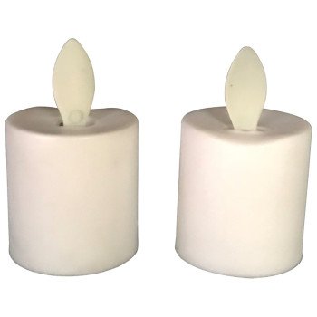 Hometown Holidays 25317 Votive Candle, Red/Ivory, LR44 Battery, Warm White