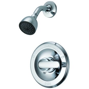 Peerless 132900 Shower Faucet, 2 gpm, 2-5/8 in Showerhead, Brass, Chrome Plated, Lever Handle, 1-Handle