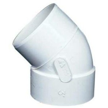 IPEX 040404 Pipe Elbow, 4 in, Hub x Spigot, 45 deg Angle, PVC