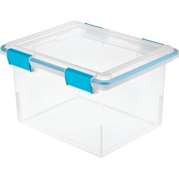 Sterilite 19334304 Gasket Box, Plastic, Blue Aquarium/Clear, 18-1/2 in L, 14-7/8 in W, 11-1/8 in H