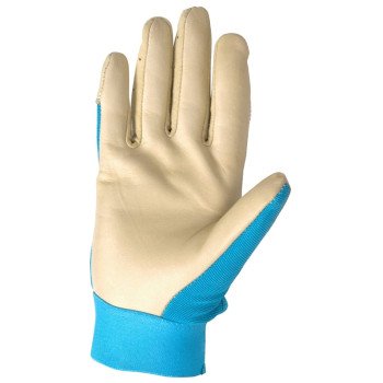 Wells Lamont 3204-S Work Gloves, Women's, S, Spandex Back, Blue/White