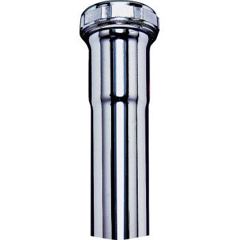 Plumb Pak PP12-12CP Pipe Extension Tube, 1-1/4 in, 12 in L, Slip-Joint, Brass, Chrome