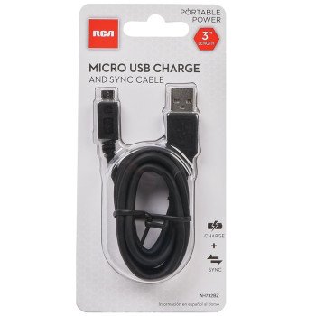 RCA CAH732BZ USB Cable, Black Sheath