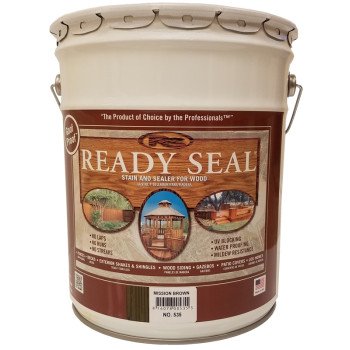 Ready Seal 535 Exterior Wood Stain, Flat, Mission Brown, Liquid, 5 gal