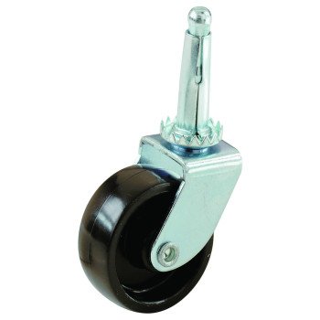 Shepherd Hardware 9557 Swivel Caster, 1-1/4 in Dia Wheel, Plastic Wheel, Black, 40 lb