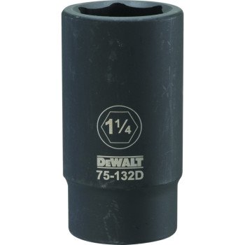 DEWALT DWMT75132OSP Impact Socket, 1-1/4 in Socket, 3/4 in Drive, 6-Point, CR-440 Steel, Black Oxide